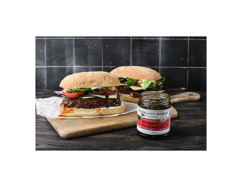 Hot Pepper Bacon Meatloaf Sandwich with Terrapin Ridge Farms Hot Pepper Bacon Jam and Terrapin Ridge Farms Avo Aioli Roasted Garlic Squeeze Hot Pepper Bacon Meatloaf Sandwich with Terrapin Ridge Farms Hot Pepper Bacon Jam and Terrapin Ridge Farms Avo Aioli Roasted Garlic Squeeze